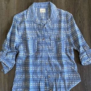 Long Sleeve Embroidered Button Down